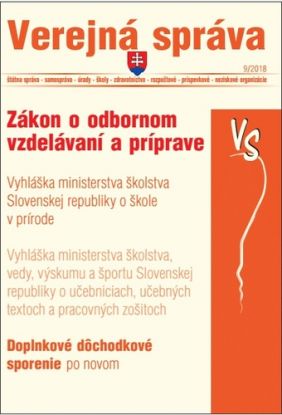 Verejná správa 9 2018 - Zákon o doplnkovom dôchodkovom sporení
