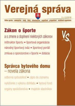 Verejná správa 11-12 2018 - Zákon o športe od 01. 01. 2019