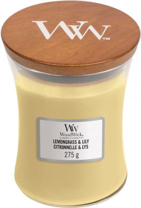 WoodWick sviečka stredná Lemongrass And Lilly