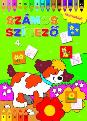 Számos színező matricákkal 4. - zöld