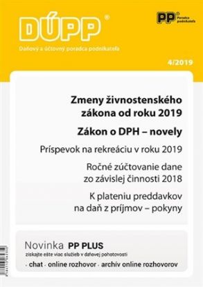 DUPP 4/2019 Zmeny živnostenského zákona od roku 2019. Zákon o DPH - novely
