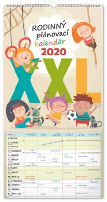 Nástenný kalendár Rodinný plánovací XXL SK 2020, 33 × 64 cm