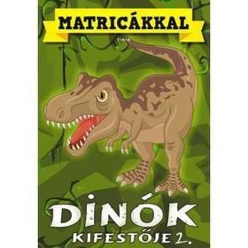 Dínók kifestője 2. - matricás kifestő