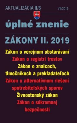 Zákony 2019 II aktualizácia II 6 - Úplné znenie po novele - Verejné obstarávanie