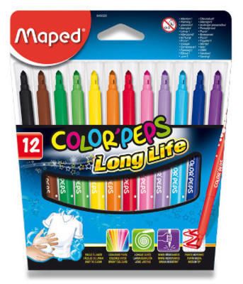Detské fixy MAPED Color' Peps Long Life 12 ks - Maped