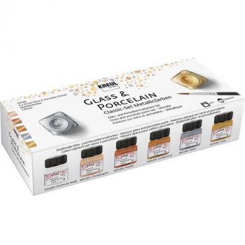 Sada farieb na sklo a porcelán Classic metallic Kreul 6x20 ml