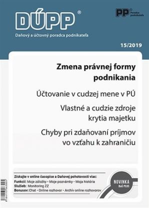 DUPP 15/2019 Zmena právnej formy podnikania