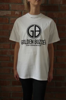 GOLDEN BUZZER Česko Slovensko má talent: bílé tričko - černý tisk, XL