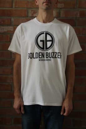 GOLDEN BUZZER neskúsiš nevieš: čierna potlač/ biele tričko, XL