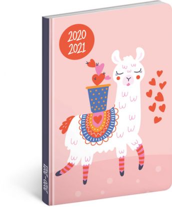 18mesačný diár Petito – Lama 2020/2021, 11 × 17 cm