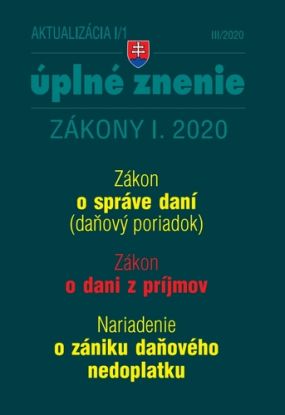 Zákony 2020 I aktualizácia I 1 - Daňový poriadok, ZDP, Nariadenie o zániku daňového nedoplatku