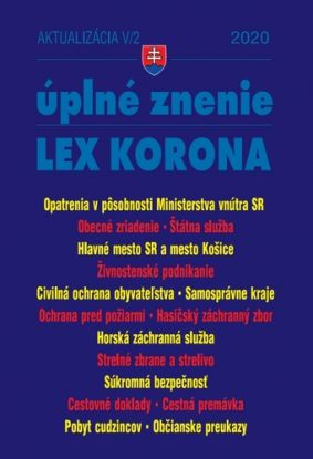Aktualizácia V 2 2020 - LEX-KORONA - štátna a verejná služba, civilná ochrana, súkromná bezpečnosť