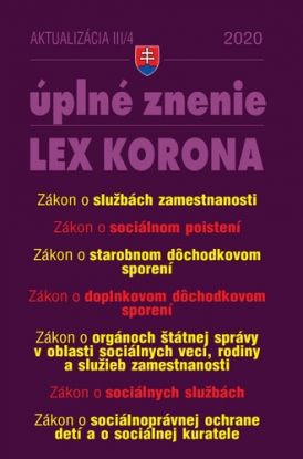 Zákony 2020 III aktualizácia III 4 - Práca, mzdy, zamestnávanie