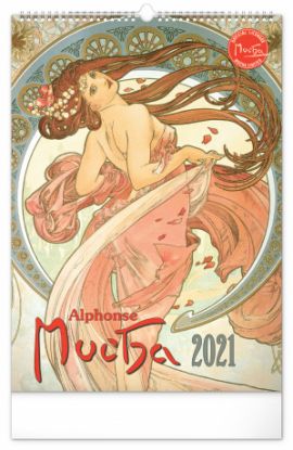 Nástenný kalendár Alfons Mucha 2021, 33 × 46 cm