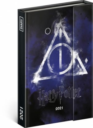 Týždenný magnetický diár Harry Potter – Deathly Hallows 2021, 11 × 16 cm