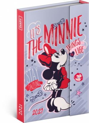 Týždenný magnetický diár Minnie 2021, 11 × 16 cm