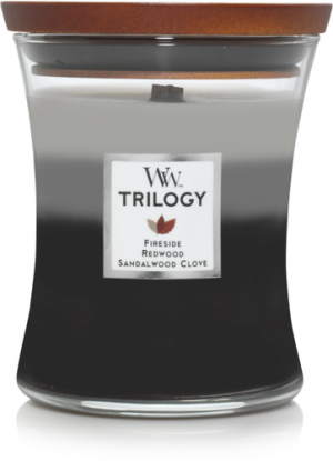 WoodWick sviečka stredná Trilogy Warm Woods