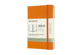 Diár MOLESKINE 18m 2020-2021 týžden.tvrdý oranžový