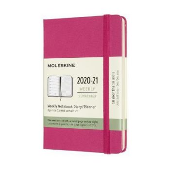Diár MOLESKINE 18m 2020-2021 týžden.tvrdý magenta