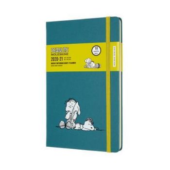 Diár MOLESKINE 18m 2020-2021 týžden.Peanuts modrý