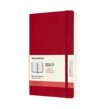 Diár MOLESKINE 18m 2020-2021 denný mäkký červený L