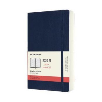 Diár MOLESKINE 18m 2020-2021 denný mäkký modrý L