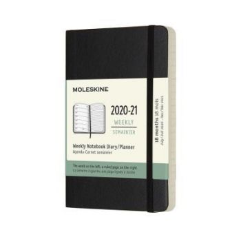 Diár MOLESKINE 18m 2020-2021 týžd. mäkký čierny S