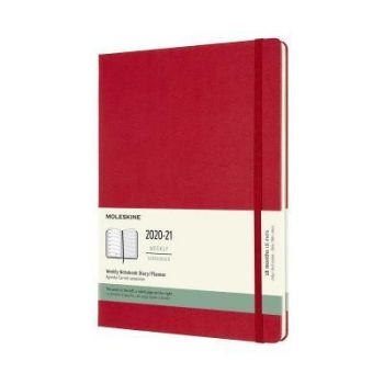 Diár MOLESKINE 18m 2020-2021 týžd. tvr. červený XL