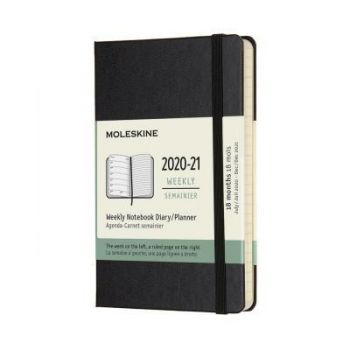 Diár MOLESKINE 18m 2020-2021 týžd. tvrdý čierny S