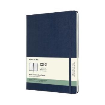 Diár MOLESKINE 18m 2020-2021 týžd. tvrdý modrý XL