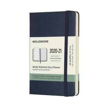 Diár MOLESKINE 18m 2020-2021 týžden. tvrdý modrý S