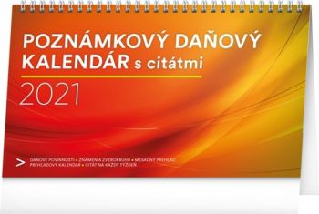 Stolový kalendár 2021 Poznámkový daňový s citátmi