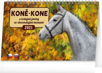 Stolový kalendár Koně – Kone CZ/SK 2021, 23,1 × 14,5 cm