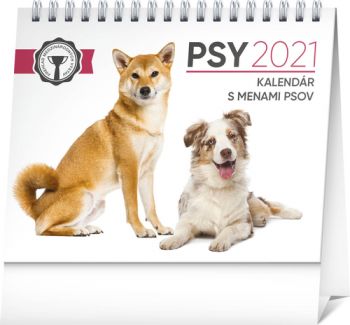 Stolový kalendár Psy – s menami psov SK 2021, 16,5 × 13 cm