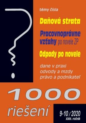 1000 riešení 9-10/2020 - Daňová strata, Odpady po novele