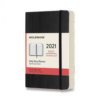 Diár MOLESKINE 2021 denný mäkký čierny S