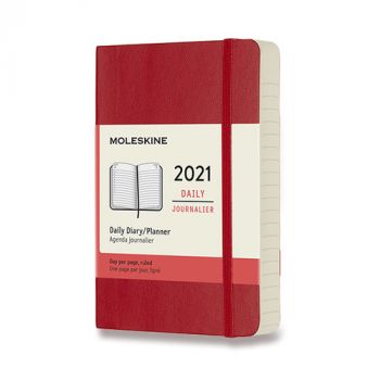 Diár MOLESKINE 2021 denný mäkký červený S