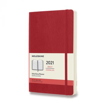 Diár MOLESKINE 2021 denný mäkký červený L