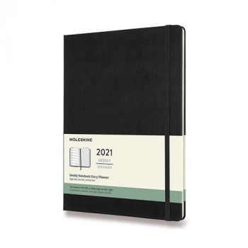 Diár MOLESKINE 2021 týždenný tvrdý čierny XL