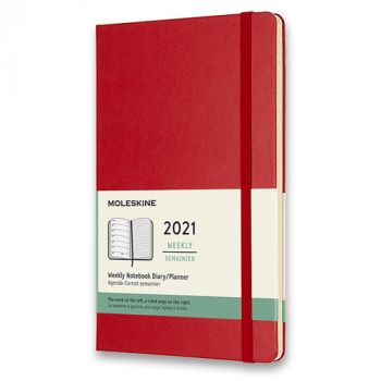 Diár MOLESKINE 2021 týždenný tvrdý červený L