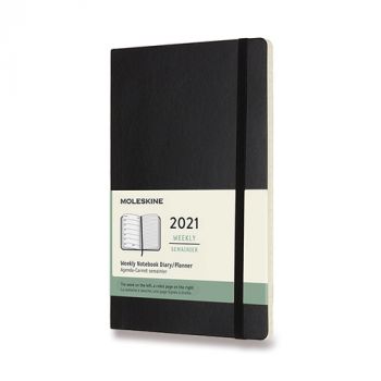Diár MOLESKINE 2021 týždenný mäkký čierny L