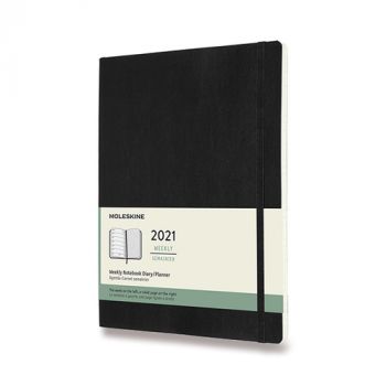 Diár MOLESKINE 2021 týždenný mäkký čierny XL