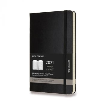 Diár MOLESKINE 2021 vertik. týždenný tvrdý PRO čierny L