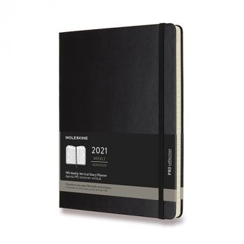 Diár MOLESKINE 2021 vertik. týždenný tvrdý PRO čiernyXL