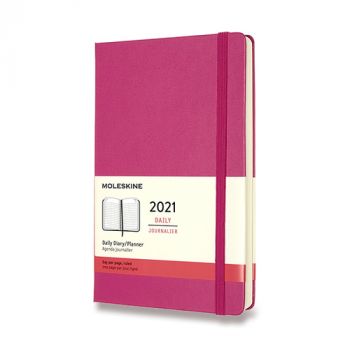 Diár MOLESKINE 2021 denný tvrdý magenta L