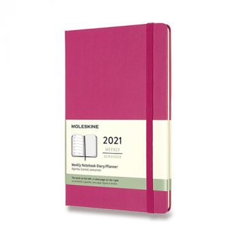 Diár MOLESKINE 2021 týždenný tvrdý magenta L