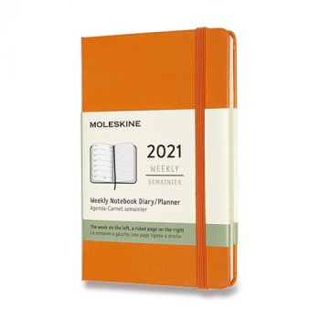 Diár MOLESKINE 2021 týždenný tvrdý oranžový S