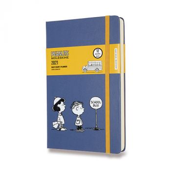 Diár MOLESKINE 2021 denný Peanuts School bus L