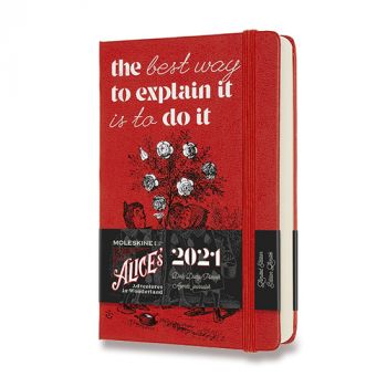 Diár MOLESKINE 2021 denný Alice in W. červený S