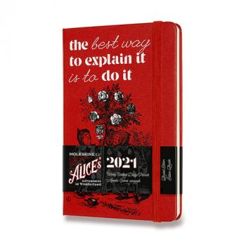 Diár MOLESKINE 2021 týždenný Alice in W. červený S